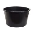 Svart plastkruka för växtodling.