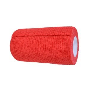 Fysiotherapi Bertoni röd elastisk medicinsk bandage för rehab och skador.