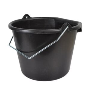 Svart plastbalja från IKEA för rengöring.
