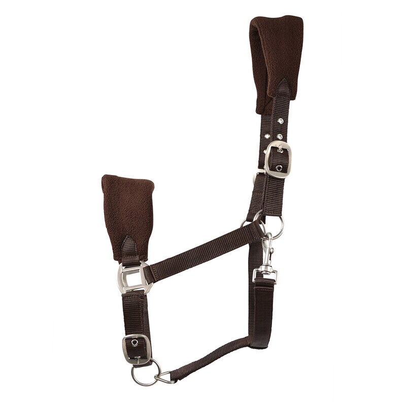 Halsband för häst Dressyrhalsband. Halsband för häst med vadderade öronlappar och justerbara remmar av nylon.