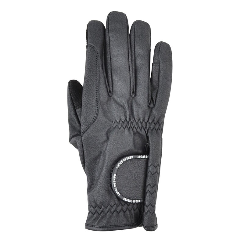 Ridhandske Winter Touch XS Mjuk ridhandske i svart med touchfunktion, passar för vinterridning och är av varumärket Hansbo Sport.
