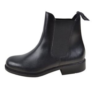 Klassisk svart Jodhpurs lädersko med elastiskt sidostycke för bekvämt bruk.